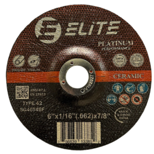 Cutting Disc 6″x.062″x7/8″ CERAMIC Platinum Performance Depressed